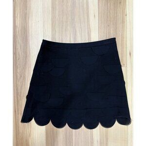 The Limited Black Stretch Tiered Mini Skirt With Scalloped Hem Size 2 Lined With